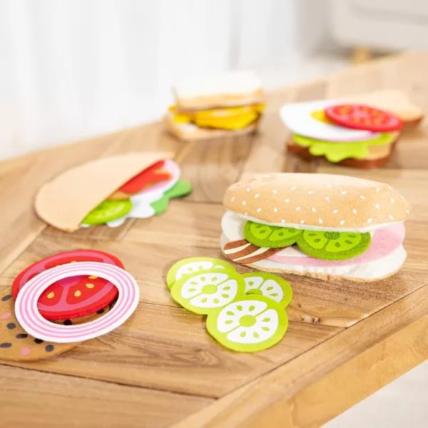 imageMelissa ampamp Doug Felt Food Sandwich Play Food Set 33 pcs  Felt Sandwich Play Set For Kids Kitchen Pretend Play Sandwich Felt Sandwich Toy For Toddlers Kids Ages 2OrangeFelt Play Food