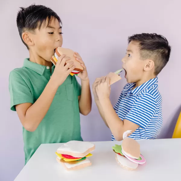 imageMelissa ampamp Doug Felt Food Sandwich Play Food Set 33 pcs  Felt Sandwich Play Set For Kids Kitchen Pretend Play Sandwich Felt Sandwich Toy For Toddlers Kids Ages 2OrangeFelt Play Food