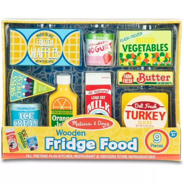 imageMelissa ampamp Doug Fridge Food Wooden Play Food Set 9 pcs