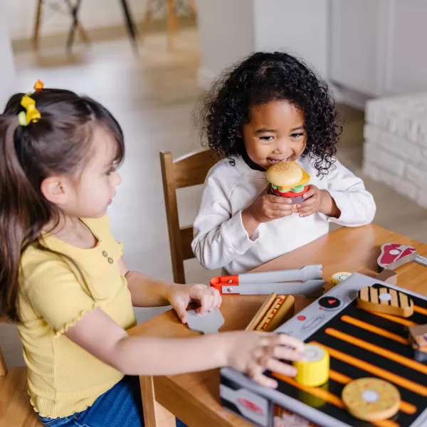 imageMelissa ampamp Doug Grill and Serve BBQ Set 20 pcs  Wooden Play Food and Accessories