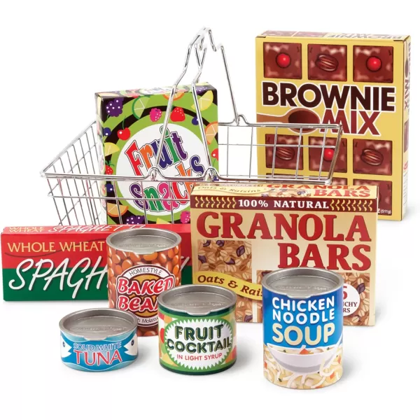 imageMelissa ampamp Doug Grocery Basket  Pretend Play Toy With Heavy Gauge Steel Construction  Food Groceries Shopping Basket For Kids Ages 3Grocery Basket