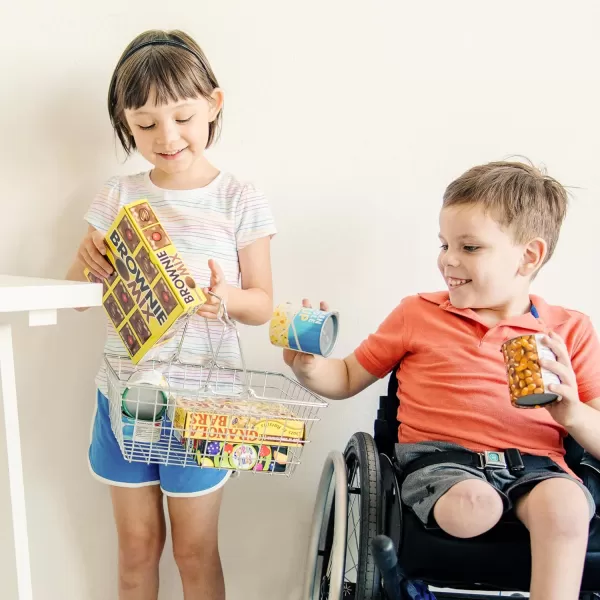 imageMelissa ampamp Doug Grocery Basket  Pretend Play Toy With Heavy Gauge Steel Construction  Food Groceries Shopping Basket For Kids Ages 3Grocery Basket