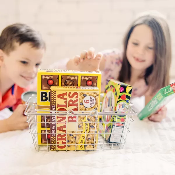 imageMelissa ampamp Doug Grocery Basket  Pretend Play Toy With Heavy Gauge Steel Construction  Food Groceries Shopping Basket For Kids Ages 3Grocery Basket
