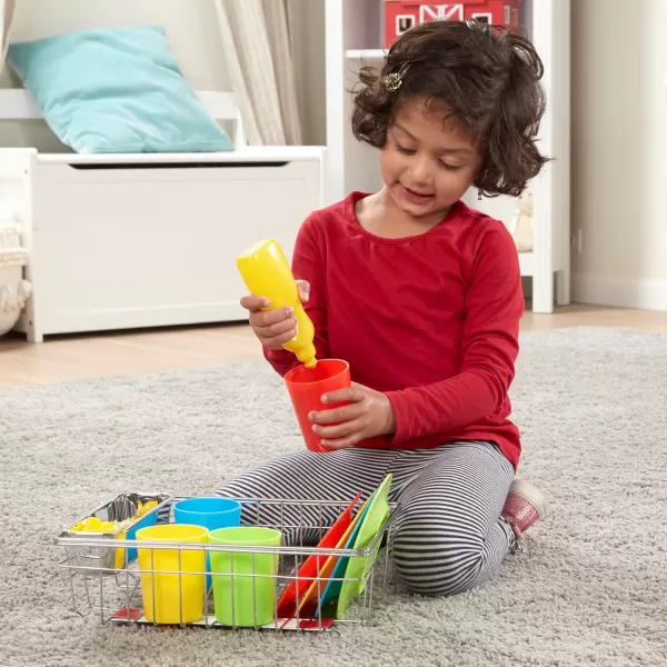 imageMelissa ampamp Doug Lets Play House Wash and Dry Dish Set 24 pcsDish Set