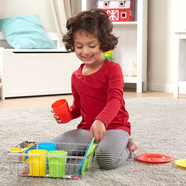 imageMelissa ampamp Doug Lets Play House Wash and Dry Dish Set 24 pcsDish Set