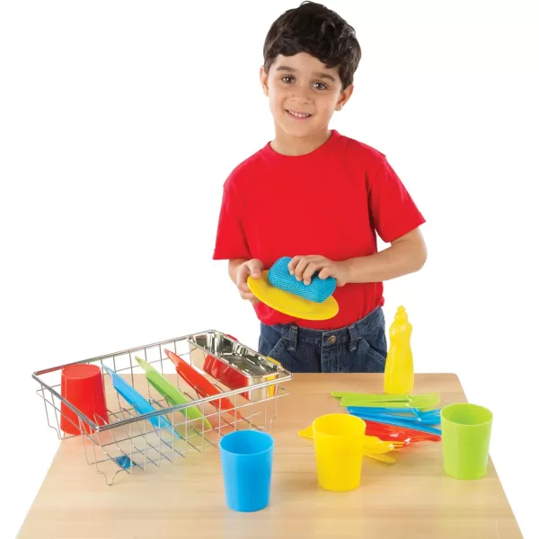 imageMelissa ampamp Doug Lets Play House Wash and Dry Dish Set 24 pcsDish Set