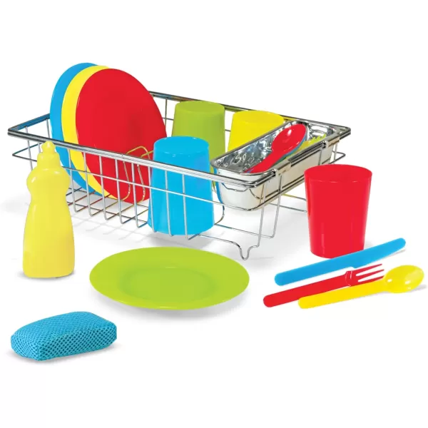 imageMelissa ampamp Doug Lets Play House Wash and Dry Dish Set 24 pcsDish Set