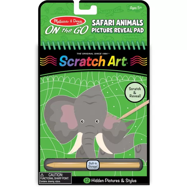 imageMelissa ampamp Doug On the Go Scratch Art Activity Books 3Pack  Safari Animals Animal Families Vehicles  FSC Certified