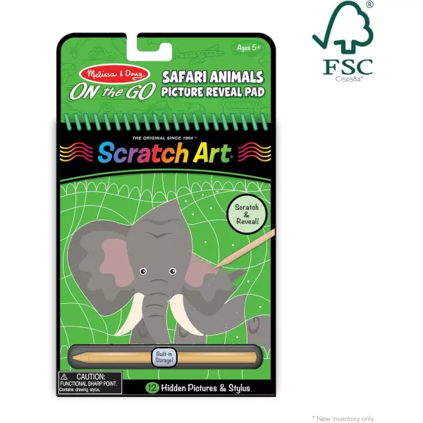 imageMelissa ampamp Doug On the Go Scratch Art Activity Books 3Pack  Safari Animals Animal Families Vehicles  FSC Certified