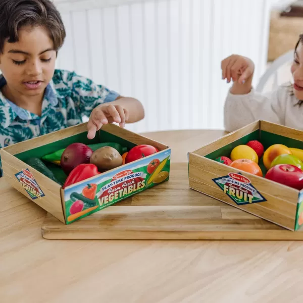 imageMelissa ampamp Doug PlayTime Produce Fruit 9 pcs and Vegetables 7 pcs Realistic Play FoodOrange