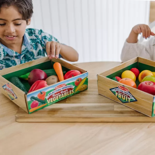 imageMelissa ampamp Doug PlayTime Produce Fruit 9 pcs and Vegetables 7 pcs Realistic Play FoodOrange
