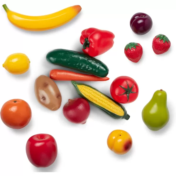 imageMelissa ampamp Doug PlayTime Produce Fruit 9 pcs and Vegetables 7 pcs Realistic Play FoodOrange