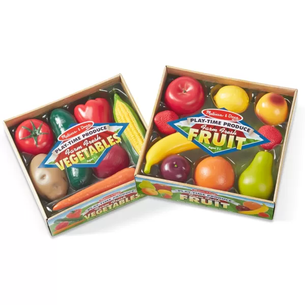 imageMelissa ampamp Doug PlayTime Produce Fruit 9 pcs and Vegetables 7 pcs Realistic Play FoodOrange