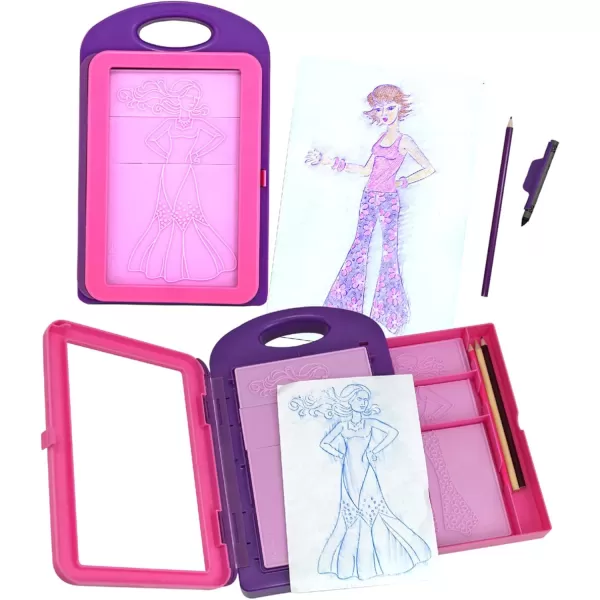 imageMelissa ampamp Doug Princess Design Activity Kit  9 DoubleSided Plates 4 Colored Pencils Rubbing CrayonFashion Design