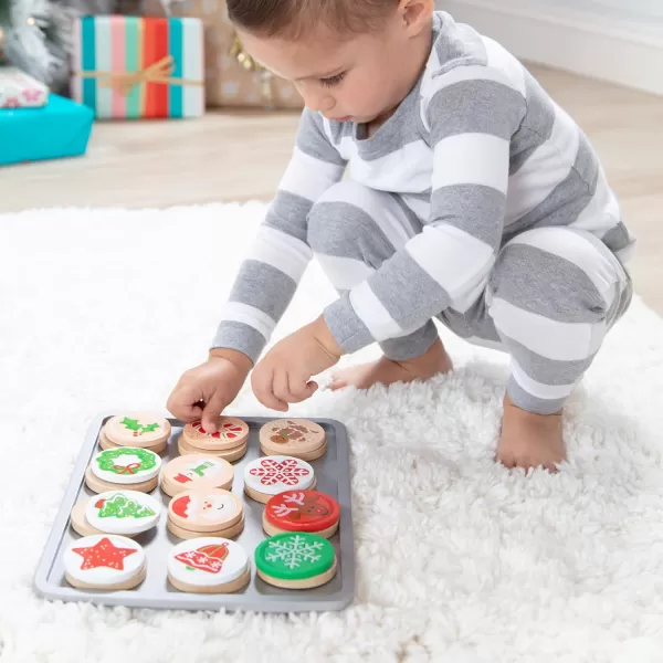 imageMelissa ampamp Doug Slice and Bake Wooden Christmas Cookie Play Food Set