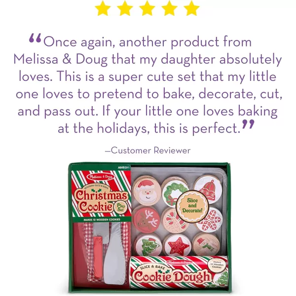 imageMelissa ampamp Doug Slice and Bake Wooden Christmas Cookie Play Food Set