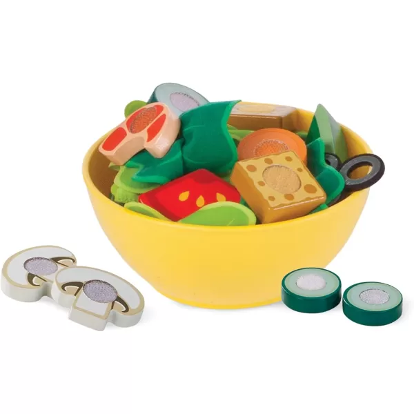 imageMelissa ampamp Doug Slice and Toss Salad Play Set  52 Wooden and Felt Pieces  Green  Pretend Food Kitchen Accessories For Kids Ages 3
