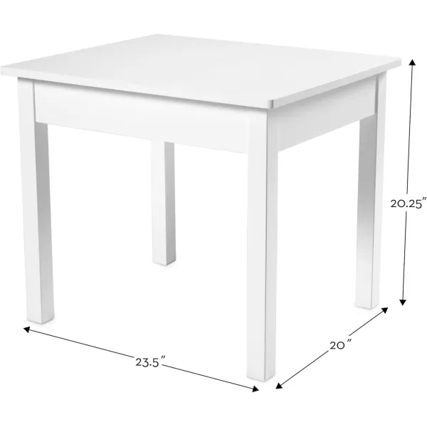 imageMelissa ampamp Doug Solid Wood Table and 2 Chairs Set  Light Finish Furniture for PlayroomWhite