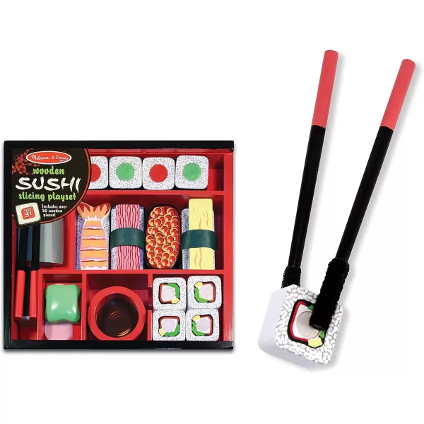 imageMelissa ampamp Doug Sushi Slicing Play Food Set  Pretend Play Kitchen Toys Wooden Sushi Food For Play Pretend Sushi For Kids Ages 3