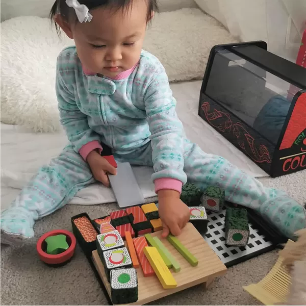 imageMelissa ampamp Doug Sushi Slicing Play Food Set  Pretend Play Kitchen Toys Wooden Sushi Food For Play Pretend Sushi For Kids Ages 3