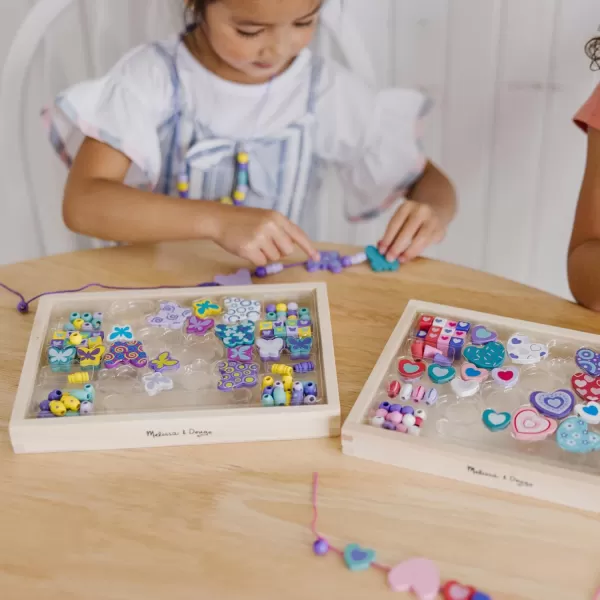 imageMelissa ampamp Doug Sweet Hearts and Butterfly Friends Bead Set of 2  250 Wooden BeadsHearts  Butterflies