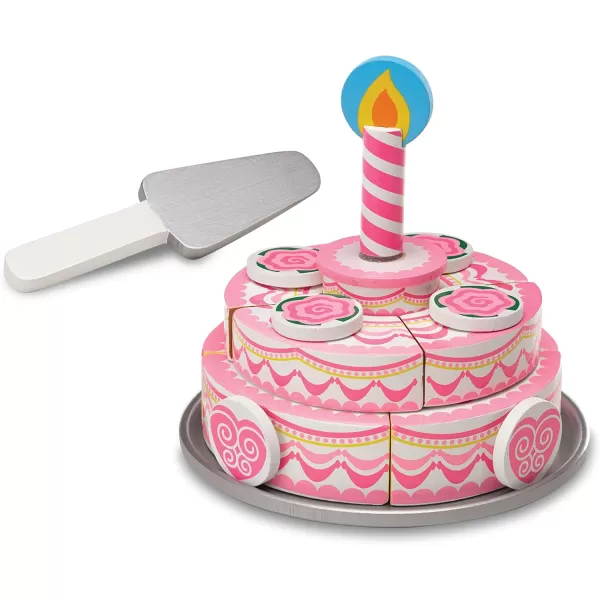imageMelissa ampamp Doug TripleLayer Party Cake Wooden Play Food Set  Birthday Cake Pretend Food Play Set For Toddlers Kids Ages 3English Only