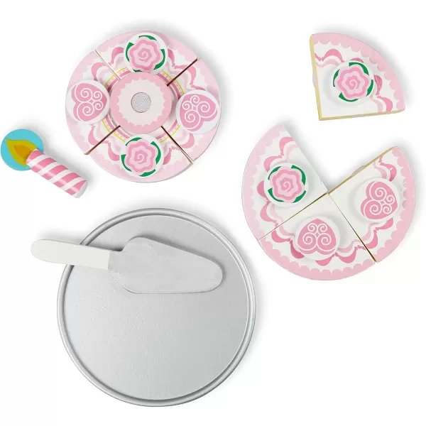 imageMelissa ampamp Doug TripleLayer Party Cake Wooden Play Food Set  Birthday Cake Pretend Food Play Set For Toddlers Kids Ages 3English Only