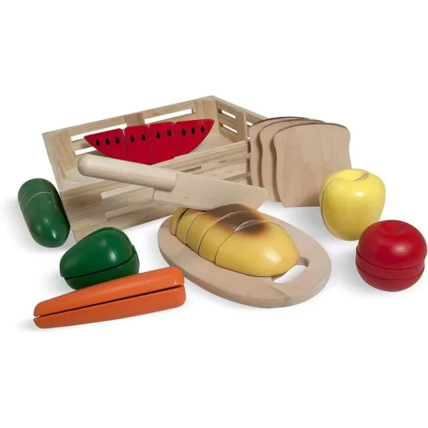 imageMelissa ampamp Doug Cutting Food Play Food Set With Wooden Pieces Knife Cutting BoardOnline Version