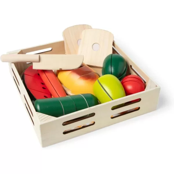 imageMelissa ampamp Doug Cutting Food Play Food Set With Wooden Pieces Knife Cutting BoardRetail Version