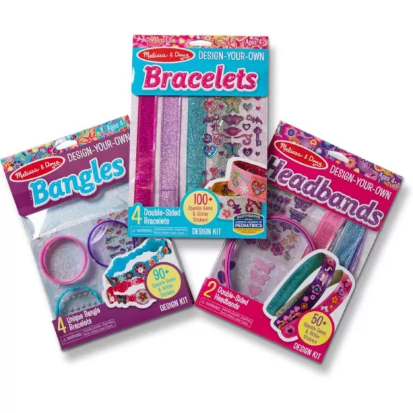 imageMelissa ampamp Doug DesignYourOwn JewelryMaking Kits  Bangles Headbands and Bracelets  DIY  Decorate With Stickers Crafting Set For Kids Ages 4