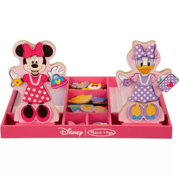 imageMelissa ampamp Doug Disney Minnie Mouse and Daisy Duck Magnetic DressUp Wooden Doll Pretend Play Set 40 pcs Minnie Mouse Toys Disney Dress Up Dolls For Preschoolers And Kids Ages 3Minnie  Daisy