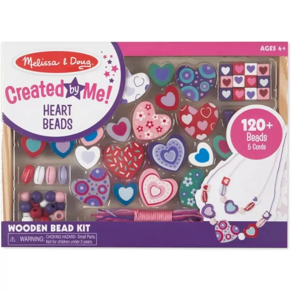 imageMelissa ampamp Doug Sweet Hearts and Butterfly Friends Bead Set of 2  250 Wooden BeadsHearts