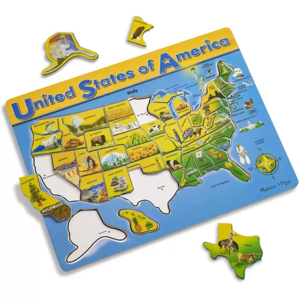 imageMelissa ampamp Doug USA Map Wooden Puzzle 45 pcs