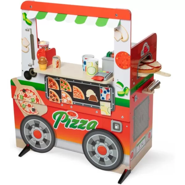 imageMelissa ampamp Doug Wooden Pizza Food Truck Activity Center with Play Food for Boys and Girls 3