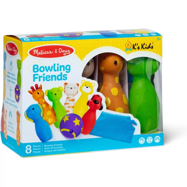 imageMelissa ampamp Doug Ks Kids Bowling Friends Play Set and Game With 6 Pins and Convenient Carrying Case