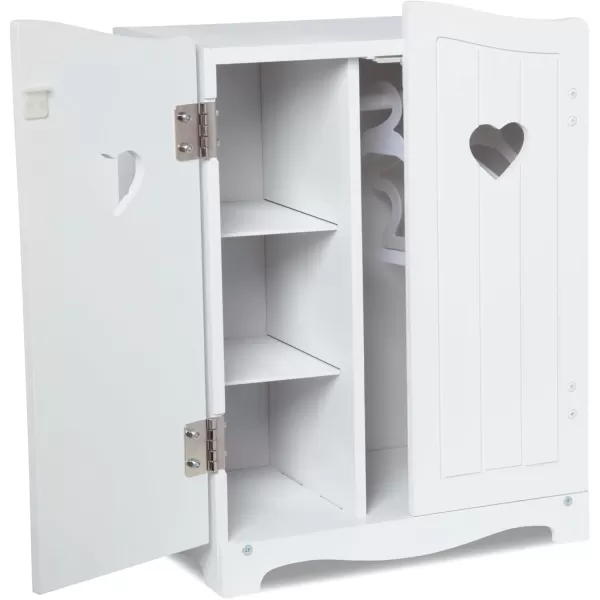 imageMelissa ampamp Doug Mine to Love Wooden Play Armoire Closet for Dolls Stuffed Animals  White 173H x 124W x 85D Assembled  Wooden Pretend Play Closet Doll Wardrobe