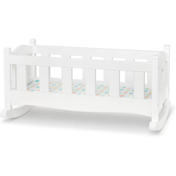 imageMelissa ampamp Doug Mine to Love Wooden Play Cradle for Dolls Stuffed Animals  White