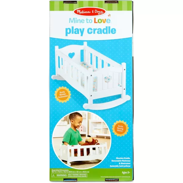 imageMelissa ampamp Doug Mine to Love Wooden Play Cradle for Dolls Stuffed Animals  White