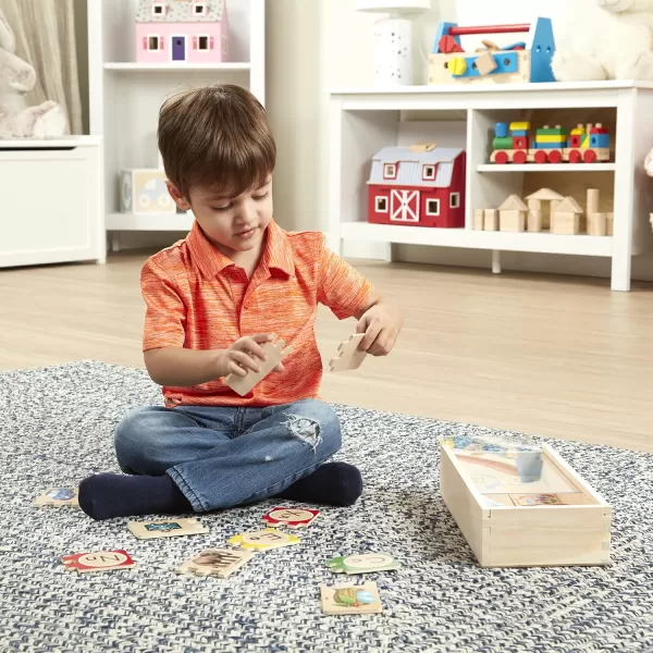 imageMelissa ampamp Doug SelfCorrecting Alphabet Wooden Puzzles With Storage Box 52 pcs