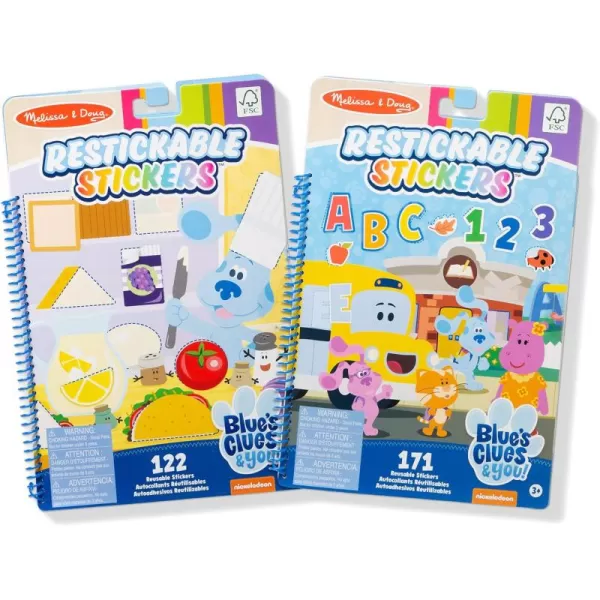 imageMelissa ampamp Doug Blues Clues ampamp You Restickable Stickers 2Pack Shapes ampamp Colors Numbers ampamp Letters