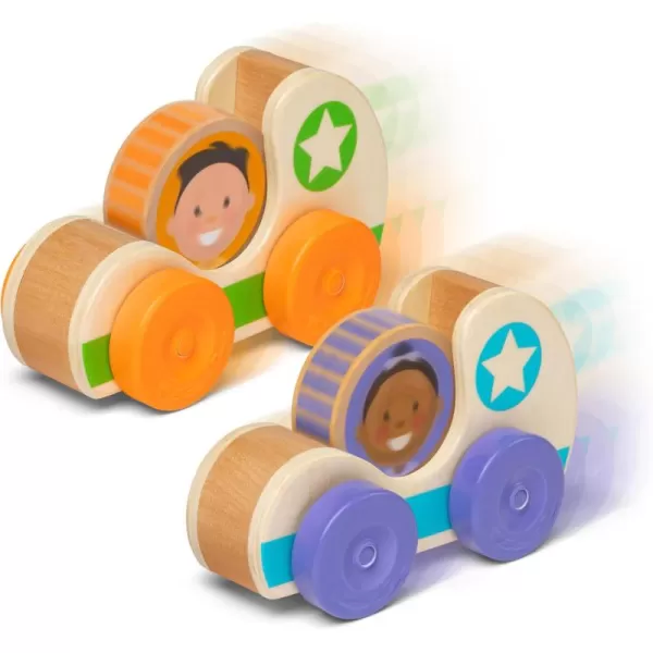 imageMelissa ampamp Doug GO Tots Wooden Star Car 2Pack 2 Cars 2 Disks Wooden Push Car for Ages 1