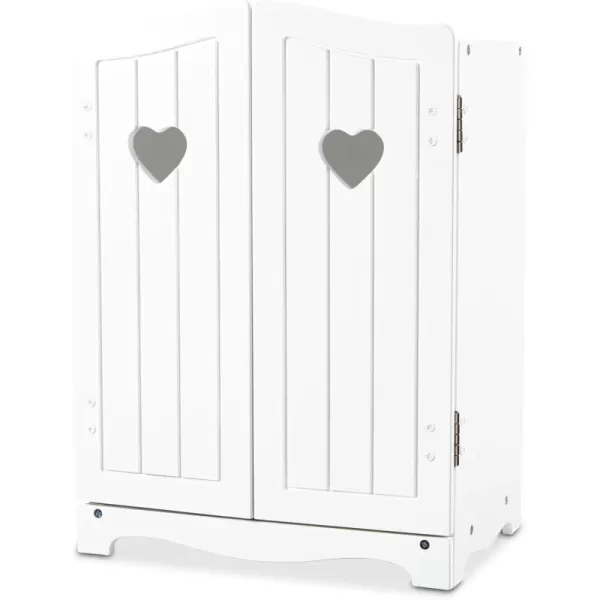 imageMelissa ampamp Doug Mine to Love Wooden Play Armoire Closet for Dolls Stuffed Animals  White 173H x 124W x 85D Assembled  Wooden Pretend Play Closet Doll Wardrobe