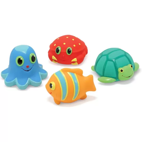 imageMelissa ampamp Doug Sunny Patch Seaside Sidekicks Squirters With 4 SqueezeandSquirt Animals  Water Toys for Kids