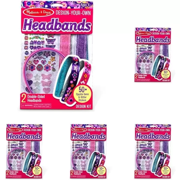 imageMelissa ampamp Doug DesignYourOwn Headbands JewelryMaking Kit With 50 Stickers1 EA Pack of 5