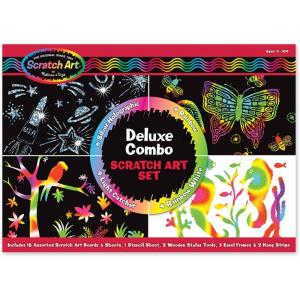 imageMelissa ampamp Doug Deluxe Combo Scratch Art Set 16 Boards 2 Stylus Tools 3 Frames  FSC Certified