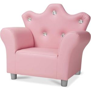 imageMelissa ampamp Doug Pink Faux Leather Childs CrownBack Armchair Kids Furniture  Princess Chair For Toddlers Childrens Furniture Pink Chair For KidsArmchair