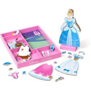 imageMelissa ampamp Doug Disney Princess Tiana Magnetic DressUp Wooden Doll Pretend Play Set 30 pcs  FSC CertifiedCinderella