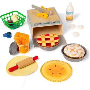 imageMelissa ampamp Doug Make and Bake Pies Pretend Play Food Set and Wooden Oven with Squishy Dough for Ages 3  FSC Certified