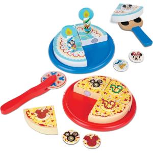imageMelissa ampamp Doug Mickey Mouse Wooden Pizza and Birthday Cake Set 32 pcs  Play Food