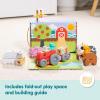 imageMelissa ampamp Doug Blockables Farm Snap and Play Mix and Match Connectable Wooden Building Blocks Play Set Toy for Preschool Boys and Girls 56 Pcs